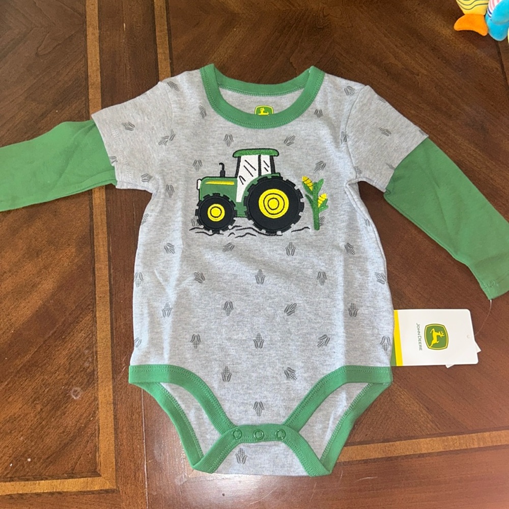NWT John Deere 6/9 month onesie
